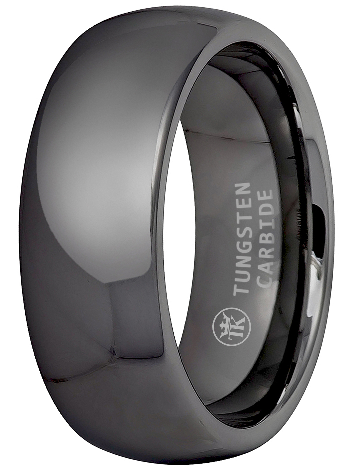Tungsten King Polished Tungsten Carbide Men's Ring 8mm Wedding-Anniversary Band