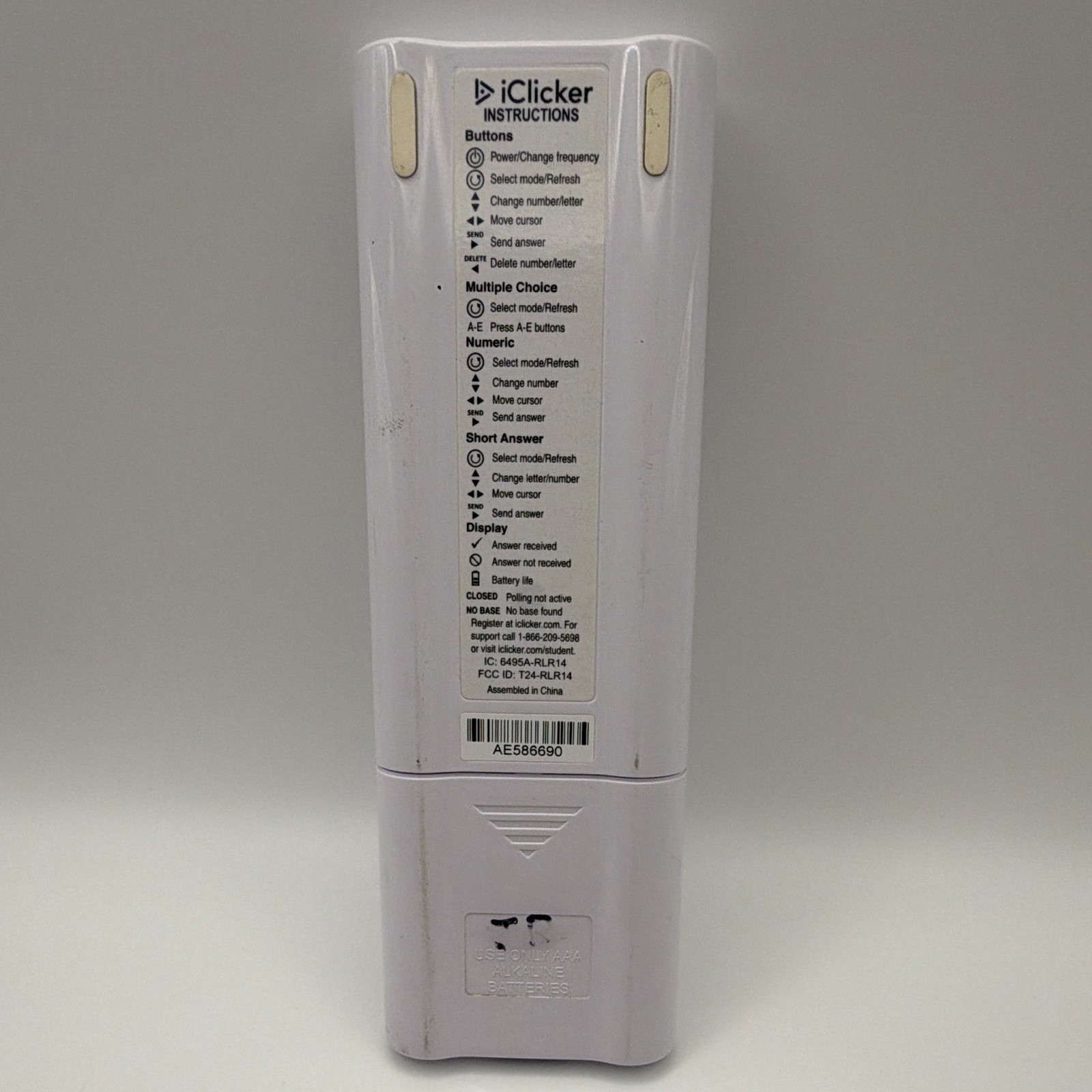 iClicker 2 Wireless Student Response Remote Control Clicker, White