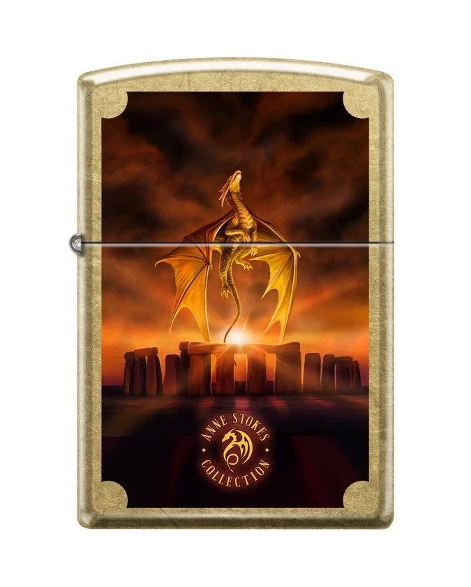 Anne Stokes  Brass Mystical  Dragon Zippo Lighter