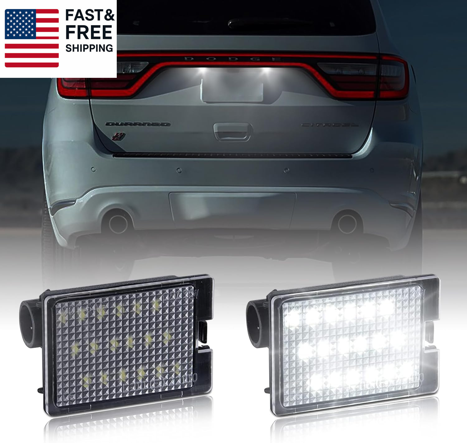 2 Pack LED License Plate Light Lamp Rear Tag Light Assembly Compatible with 201