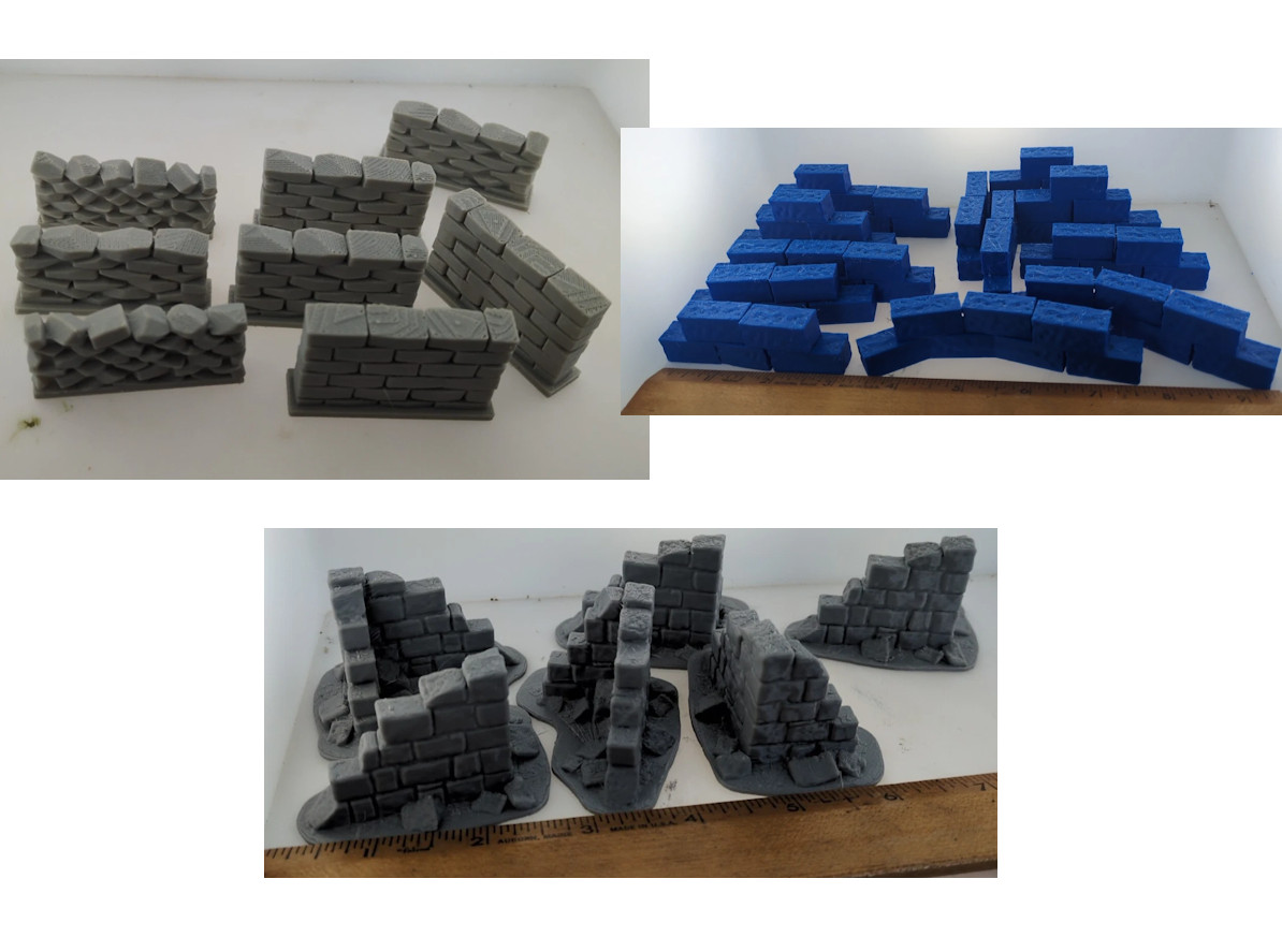 Walls terrain pack #1 28mm terrain FAST SHIP|Alternate Wargaming Miniature