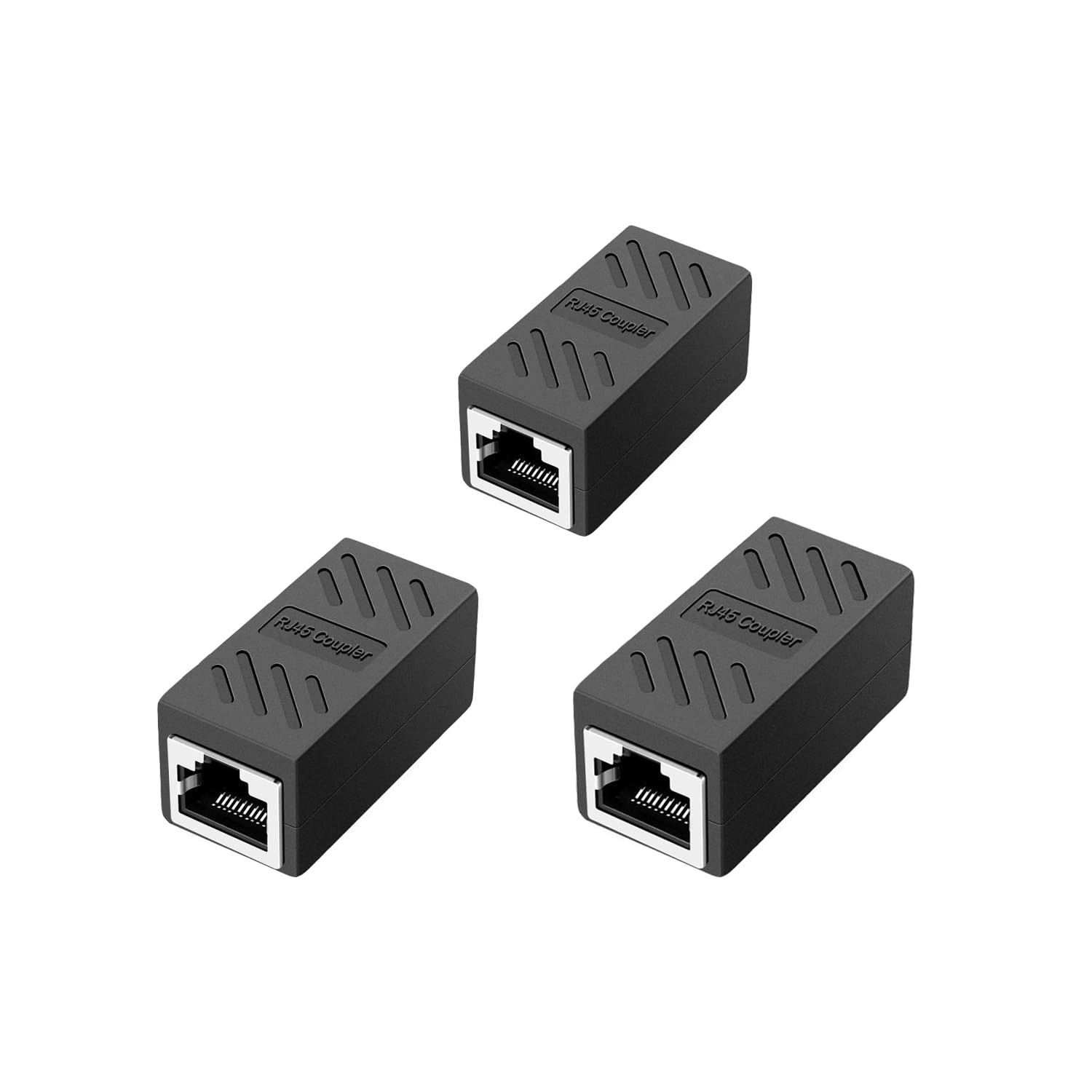 AOPOCKAN TECH RJ45 Coupler,Ethernet Coupler,Cat6 3 pack 1 to 1, Black