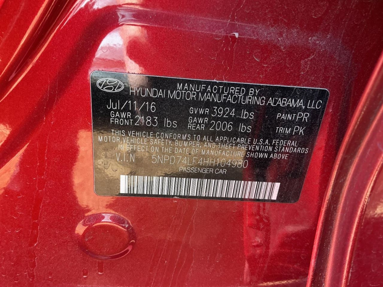 ELANTRA 2017 Glove Box 4953707