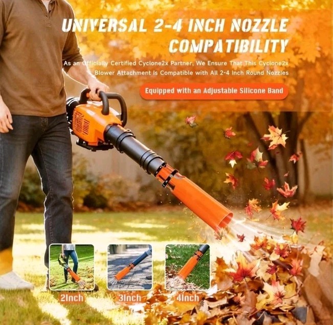 2 Pack Leaf Blower Air Booster, Universal High-Speed Cyclone Nozzle...