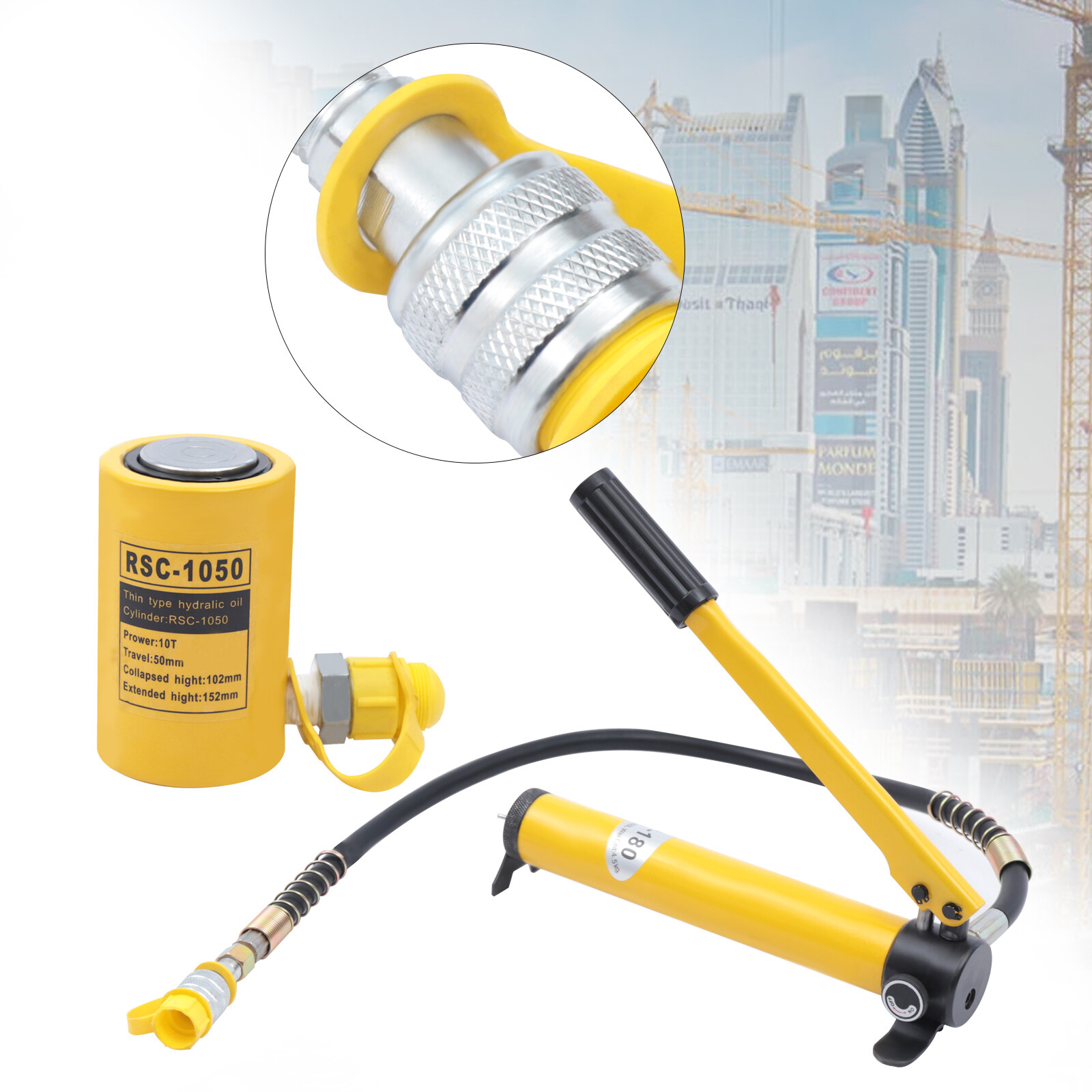 10Ton RSC-1050 Hydraulic Cylinder Jack Low Profile Porta Power Ram Single Acting