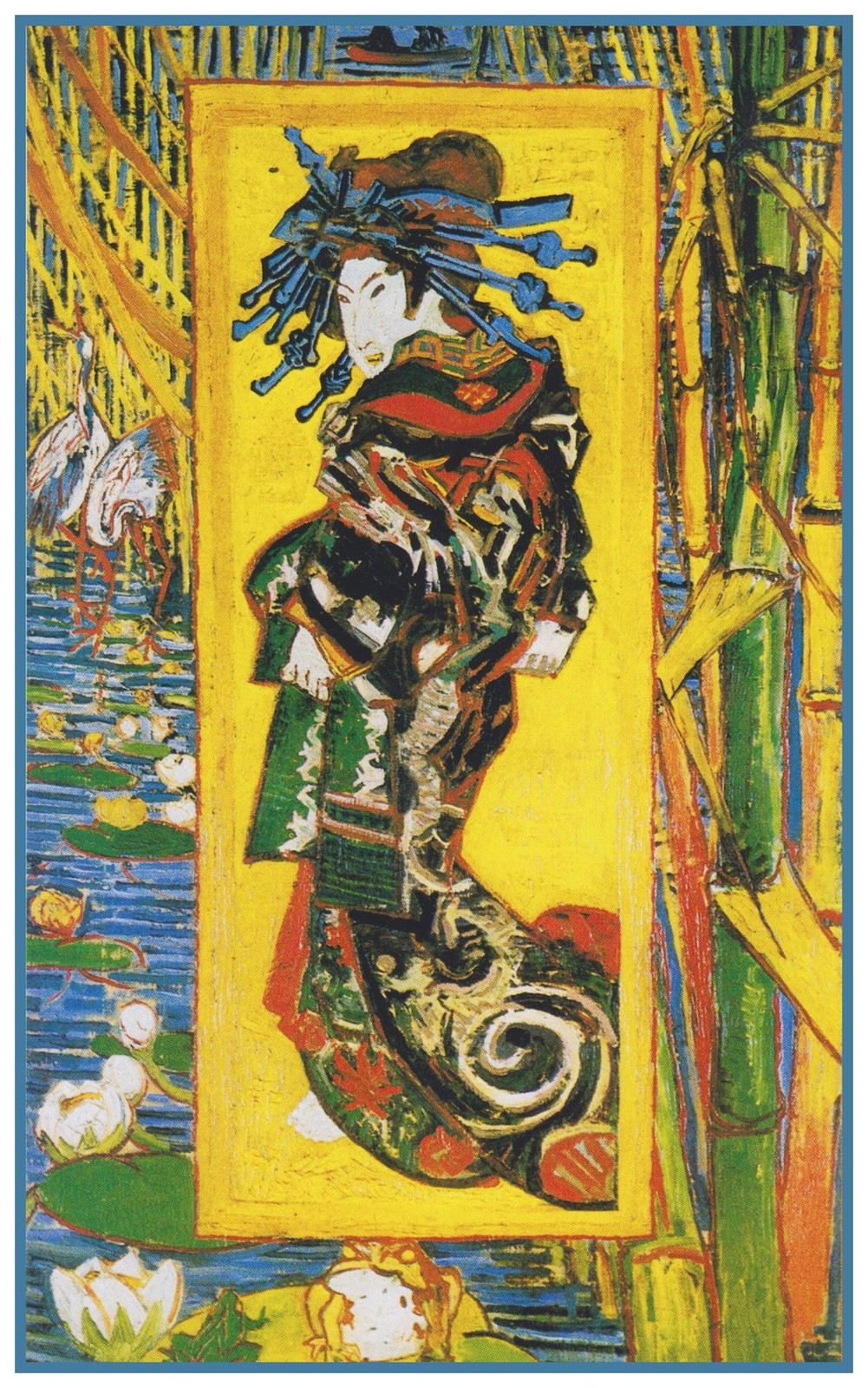 Asian Courtesan Impressionist Vincent Van Gogh Counted Cross Stitch Pattern