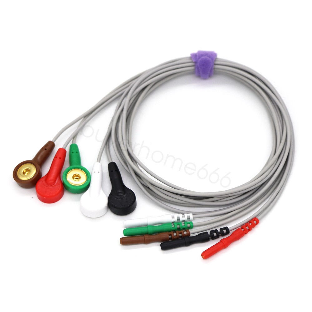 5-Lead ECG Cable Replacement for CONTEC TLC9803 Dynamic ECG System