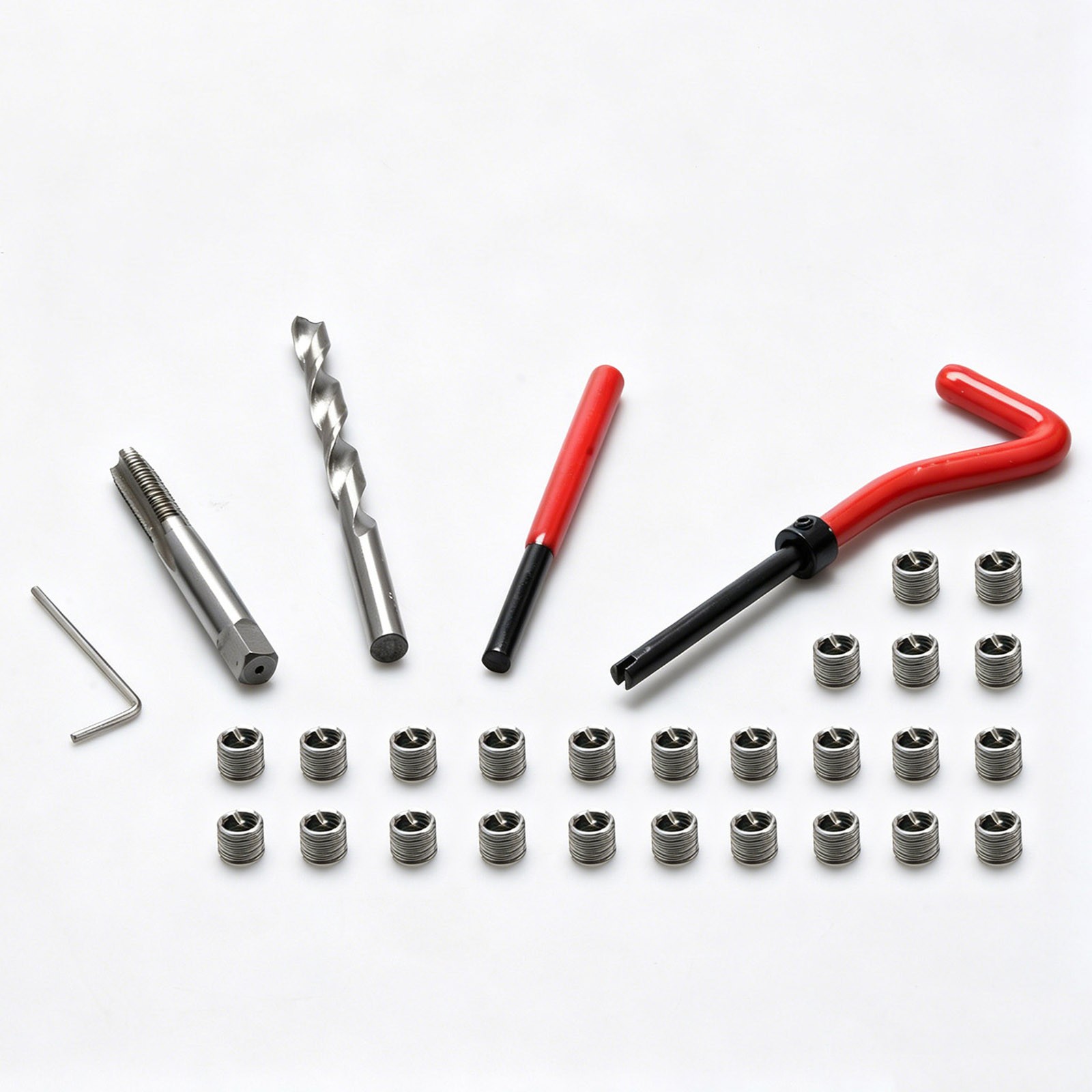 25Pcs M8 x 1.25 Thread Repair Kit for Auto Engine with Tang Break Tool Compact
