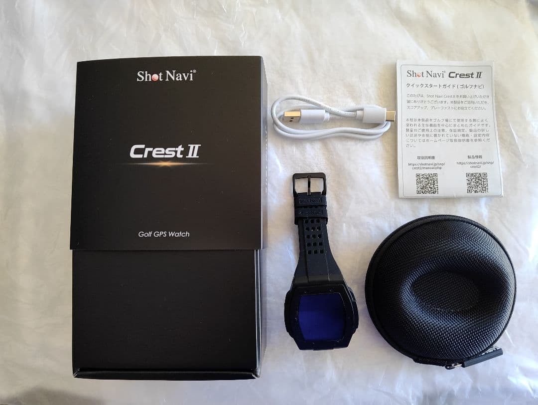 Shot Navi Crest II Golf GPS Watch Black Used with Case & Charger