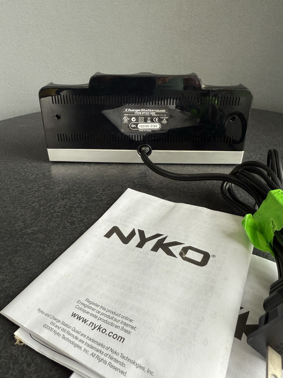 Wii Nyko Controller Charge Station Quad 87122-A50 Black Dock 4 Controller READ