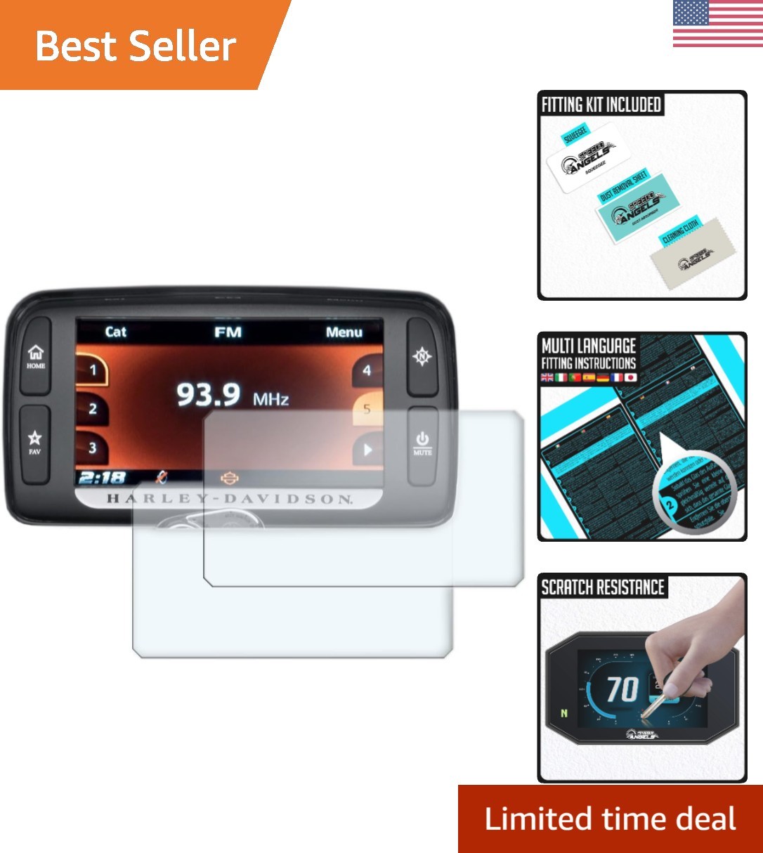 Ultra Clear & Anti-Glare Screen Protector for Harley Davidson Boom! Box 6.5GT