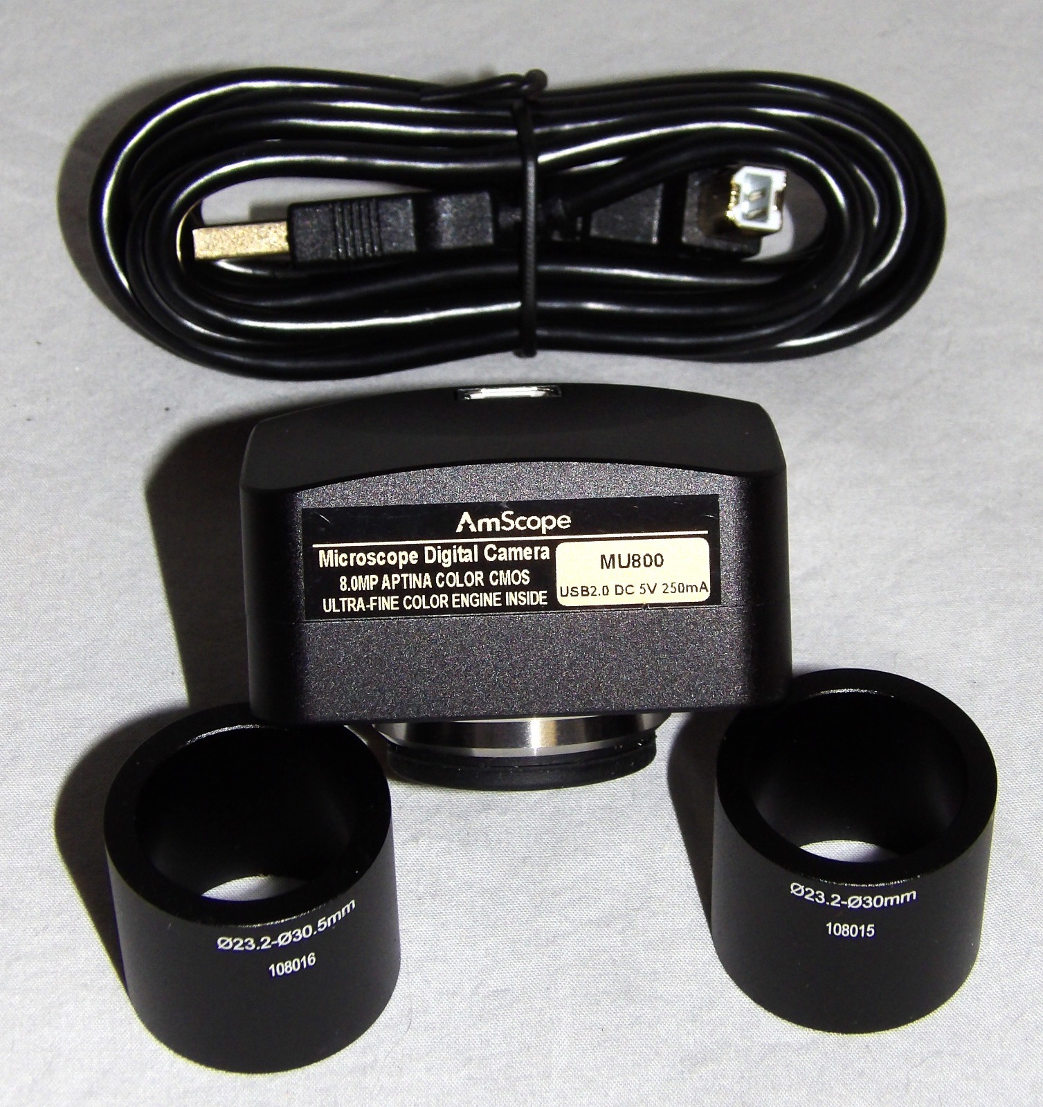 AmScope MU800 8 MP MU 800 Microscope Digital Camera and some accessories