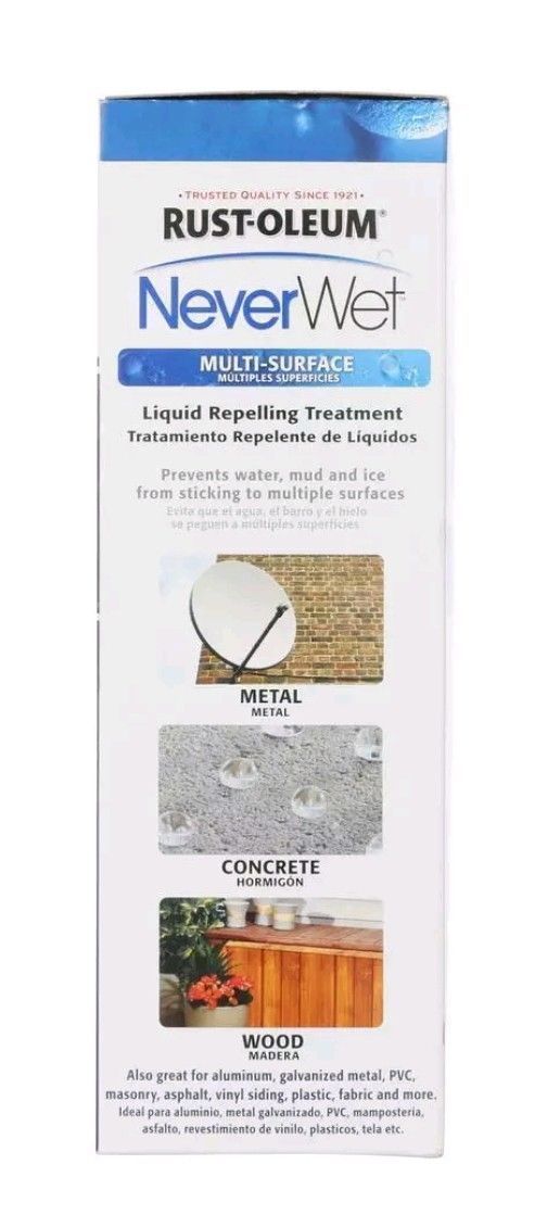 RUSTOLEUM NEVER WET MULTI-SURFACE KIT 2- 9 oz Cans/ 18 oz CLEAR/GRAY/WHITE