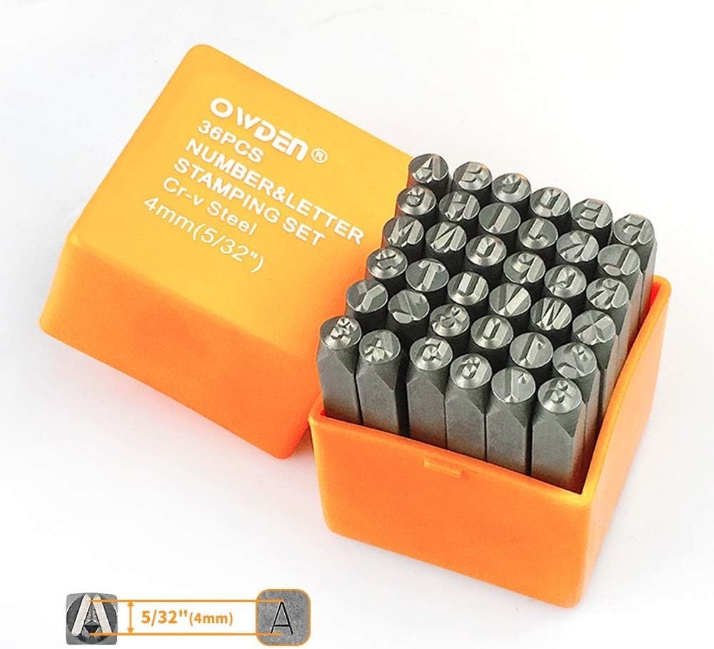 OWDEN Professional 36Pcs.Steel Metal Alphabet and Figure Punch Set Free Shipping