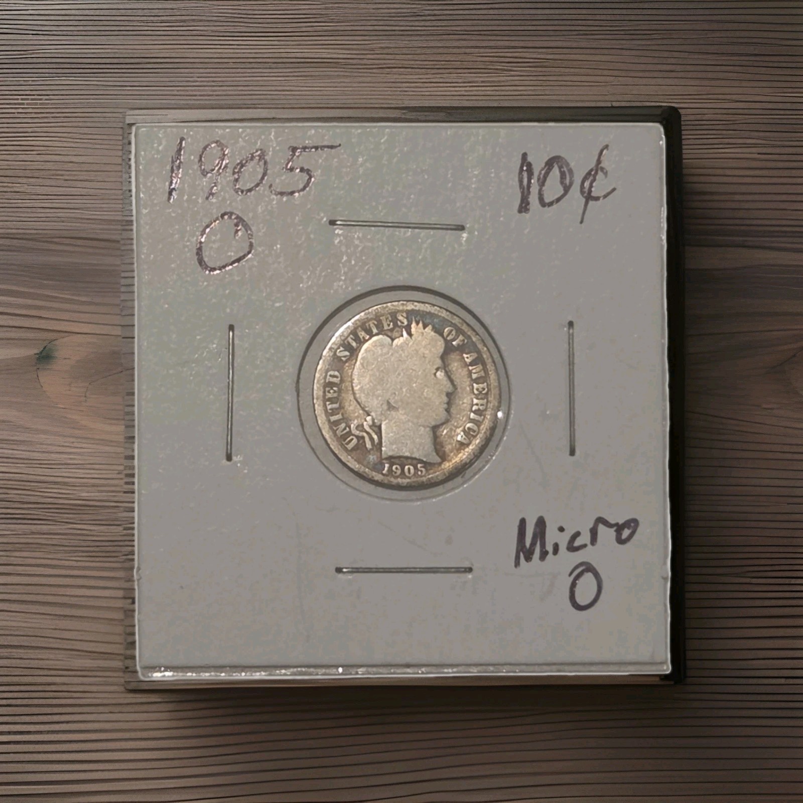 1905-O Barber Dime – Micro O Variety- Scarce Variety