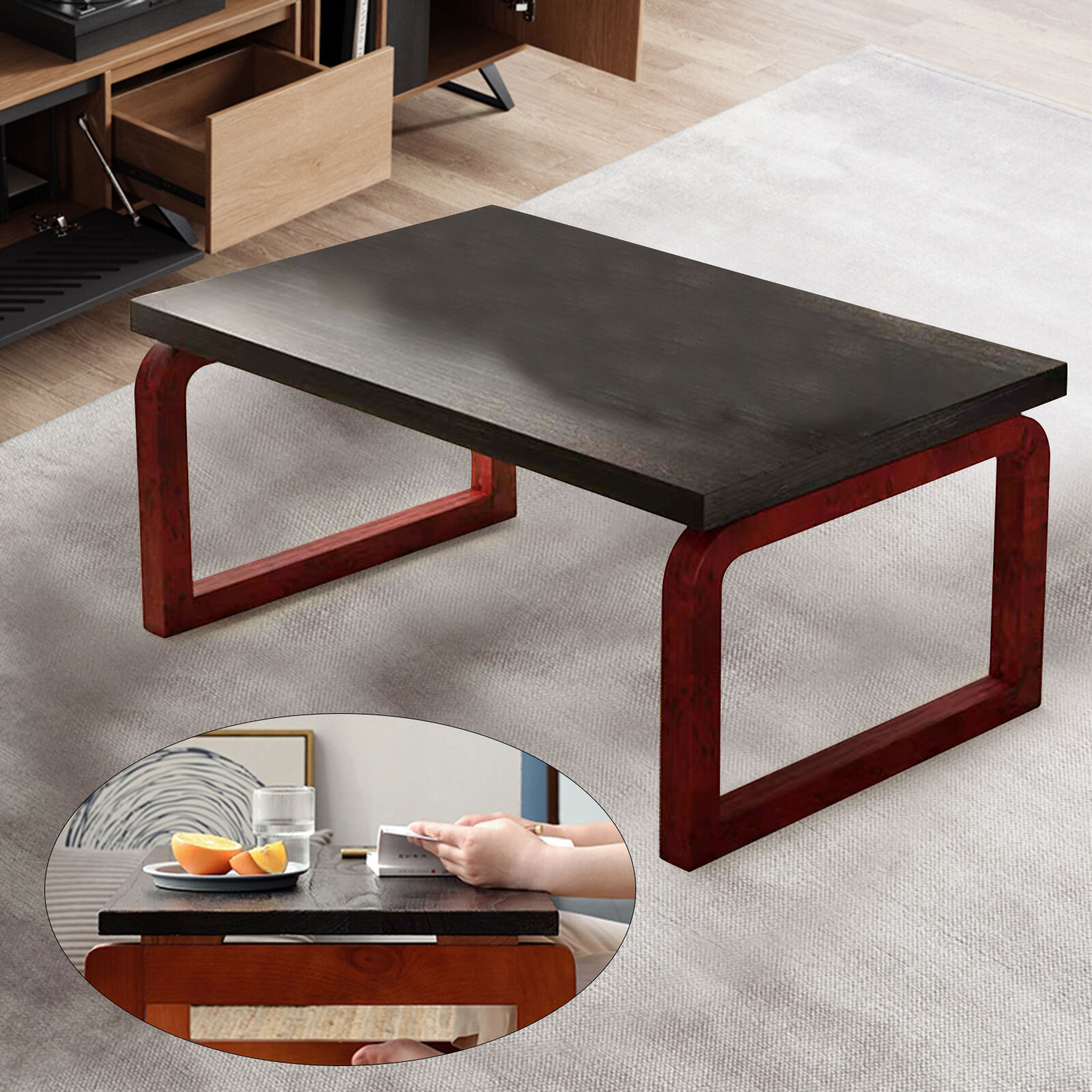 Flodable Wooden Folding Coffee Table Laptop Low Tea Table Tea Picnic Table