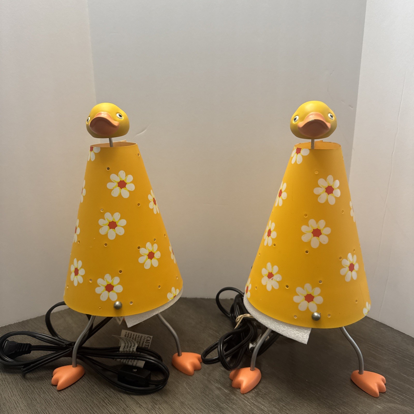 Set of 2 Department 56 Just Ducky 2 PEEK A BOO Duck Lamp  12 “Tall