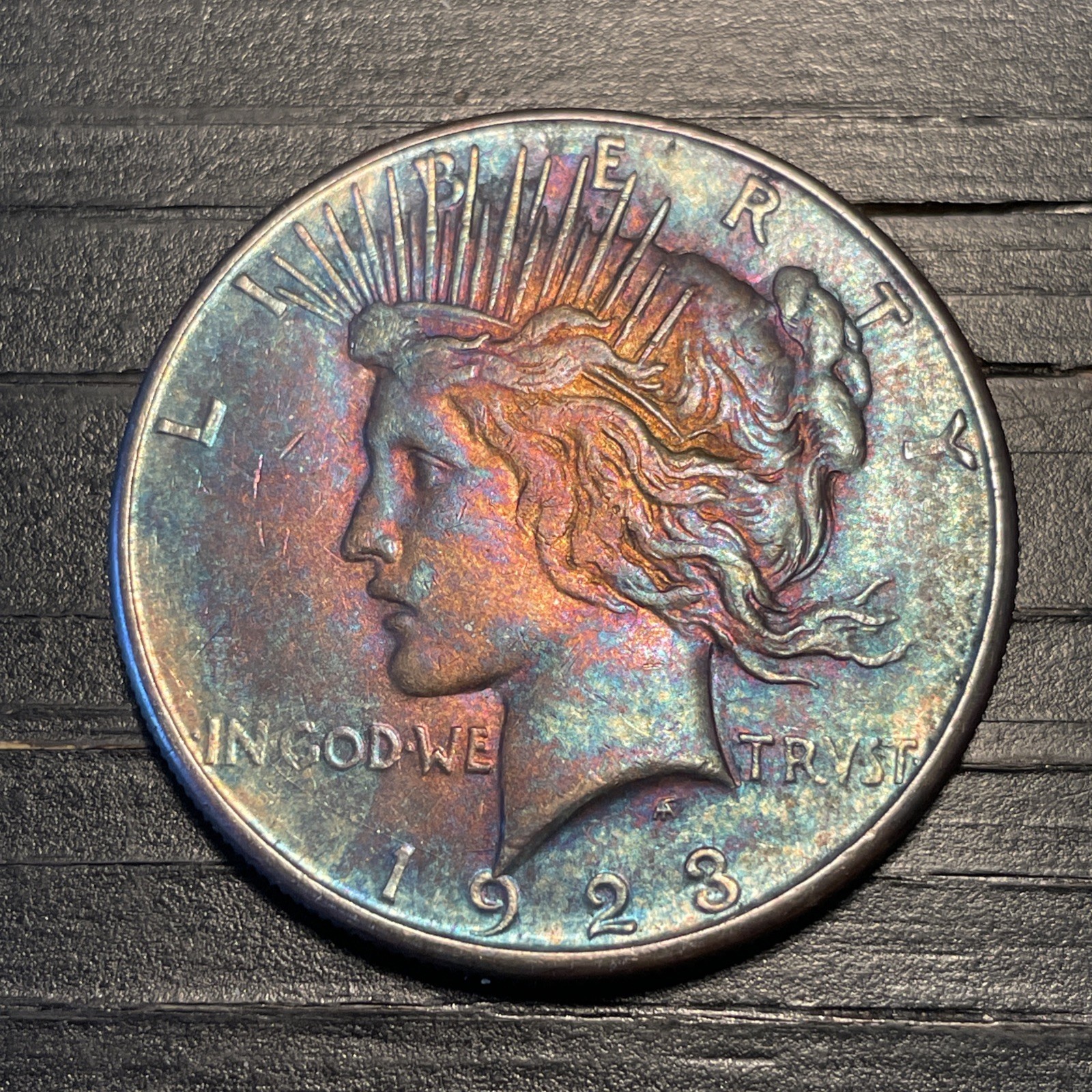 1923 S Peace Dollar Insane Toning. Appears UNC. Very Sharp Detail See Pics