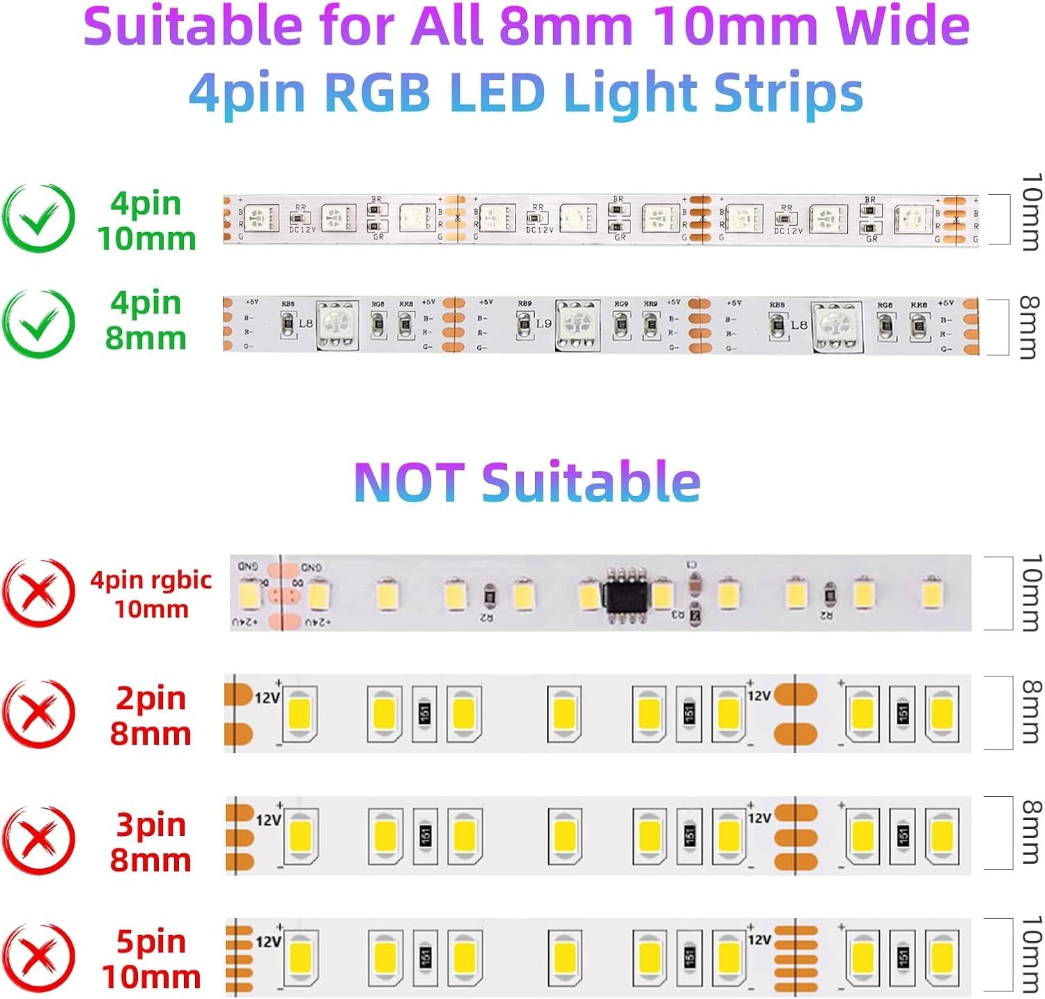 Versatile Bluetooth RGB LED Controller with Music Sync & Timer Function