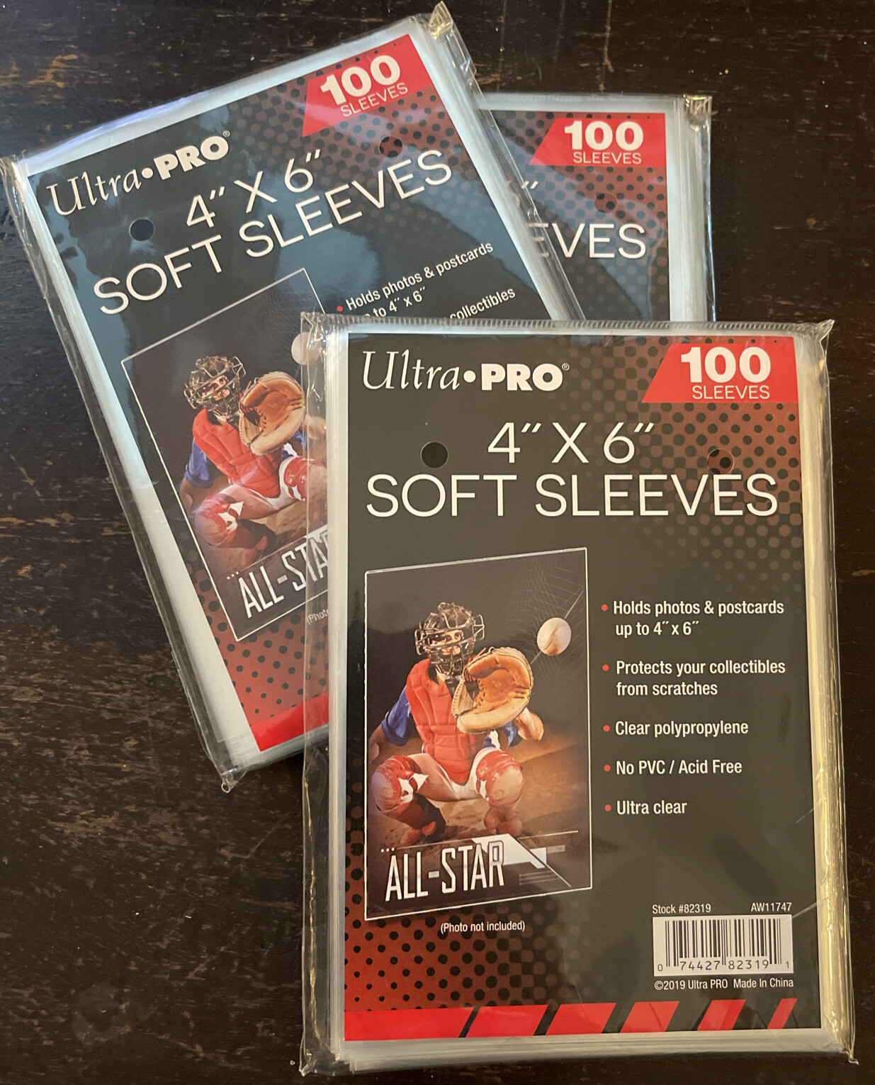 (300 / 3 Packs) Ultra Pro 4x6 Sleeves for Photos, Cards Soft Crystal Clear Poly