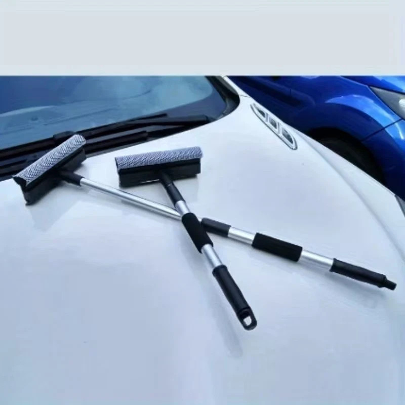 Adjustable Extendable Car Windshield Cleaner with Sponges Rubber Squeegee,Brush.