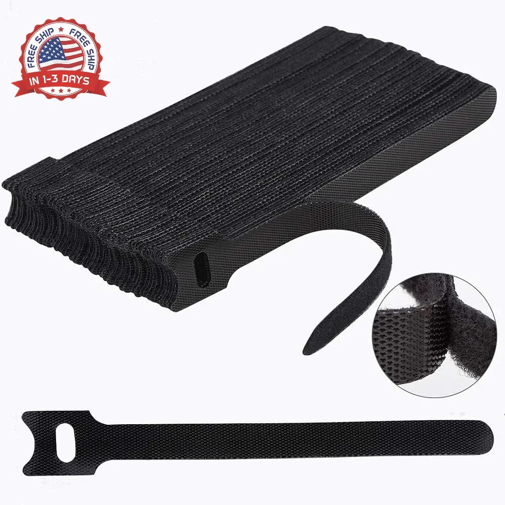 Nettbe 60 PCS 6 Inches Reusable Cable Ties, Adjustable Cord Straps Wire Organize