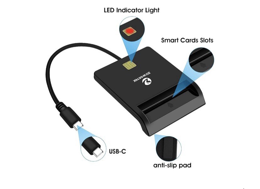 CAC reader USB C DOD Military, smart card reader for windows mac,new in box