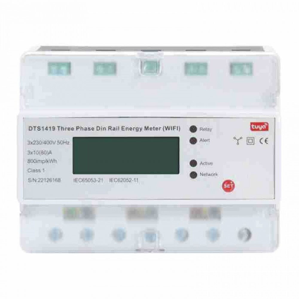 Tuya Smart Three-phase Electric Meter WIFI Remote Prepaid Electric Meter Din
