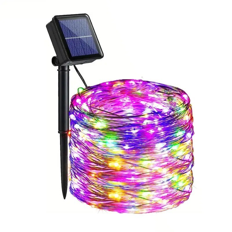 100/200 LED Solar Fairy String Light Copper Wire Outdoor Waterproof Garden Decor
