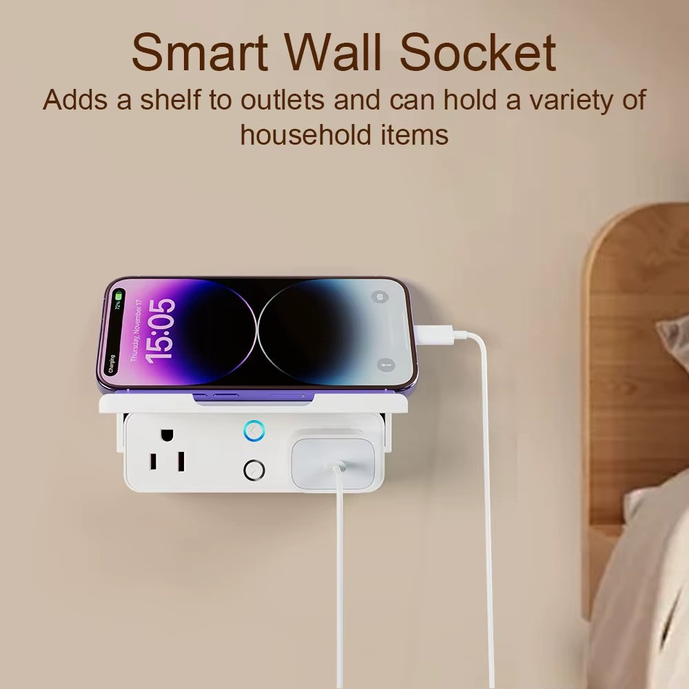 WiFi Smart Dual Outlet Plug Timer Remote Control Works with Alexa Google White