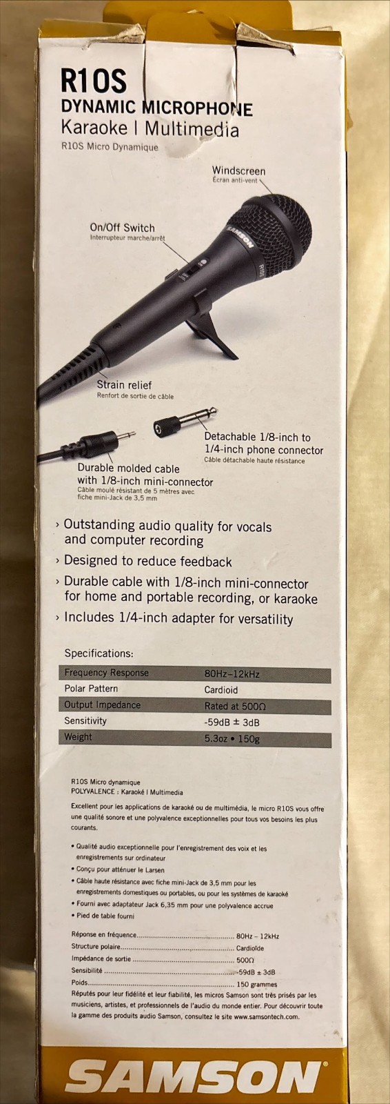 Karaoke Multimedia Microphone Samson Versatility R10S Dynamic Microphone - NEW!