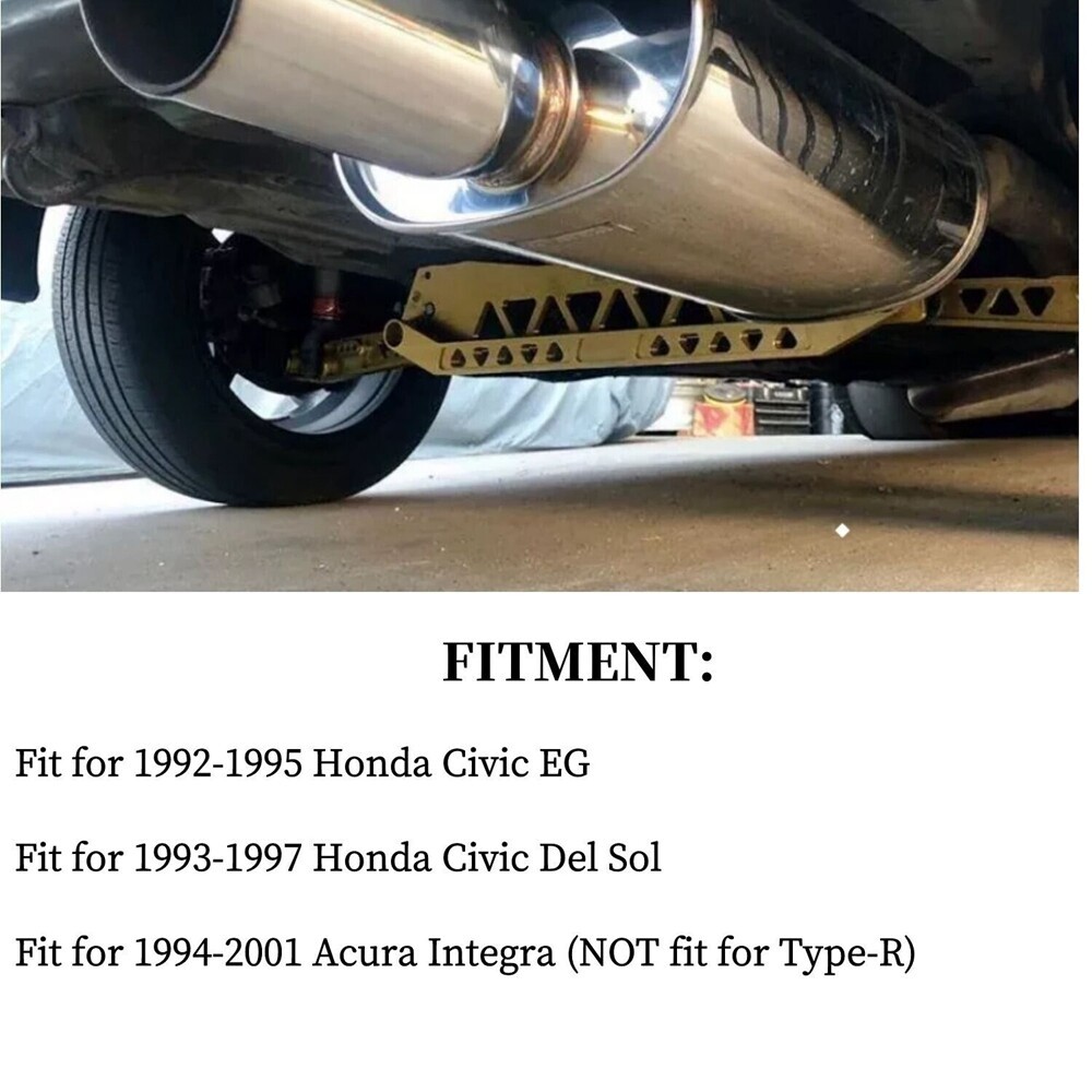 Silver Rear Lower Control Arm + Subframe Brace +Tie Bar for Honda Civic EG 92-95