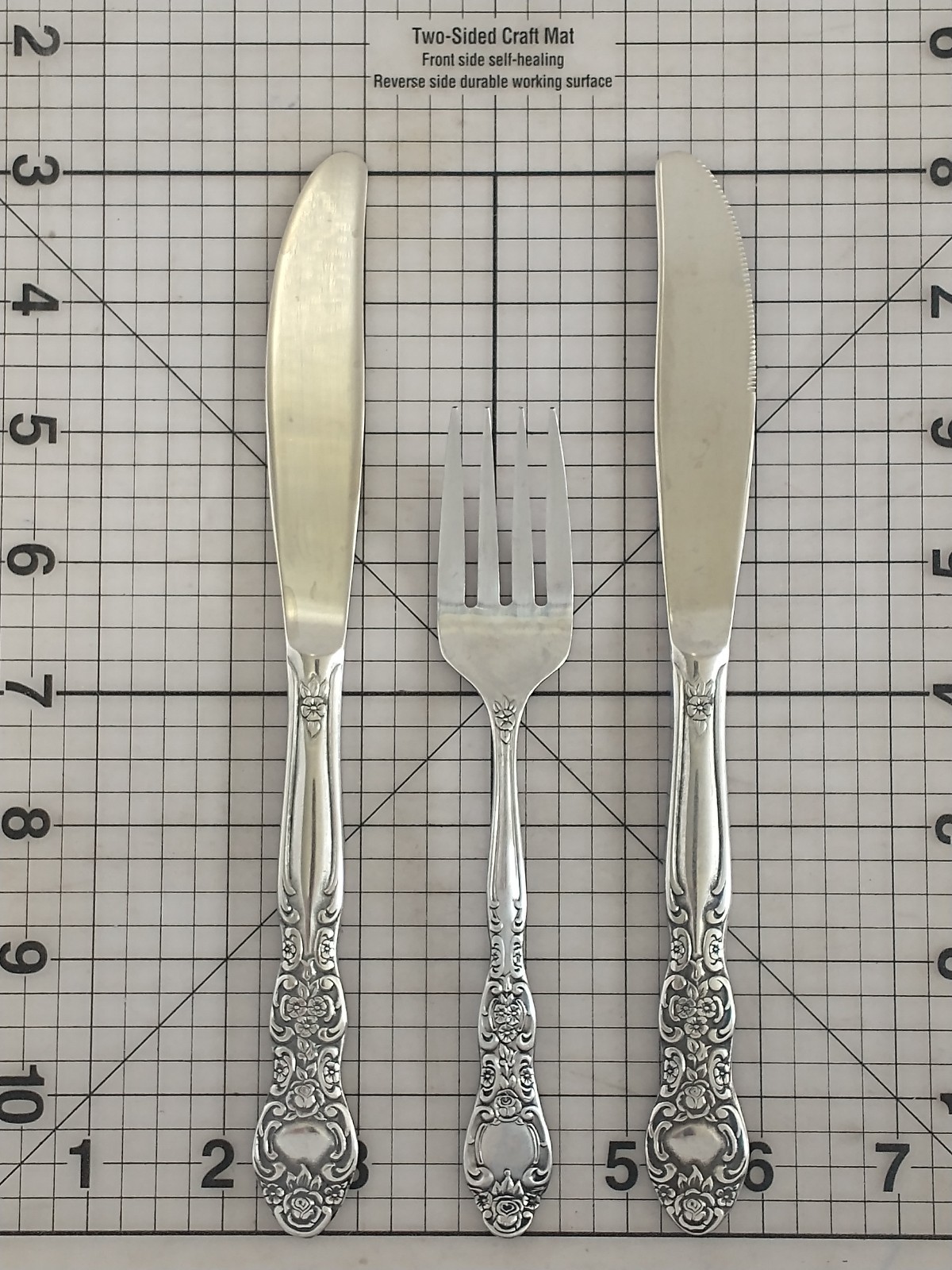 International Silver INS154 Stainless Knife & Salad Fork Rose
