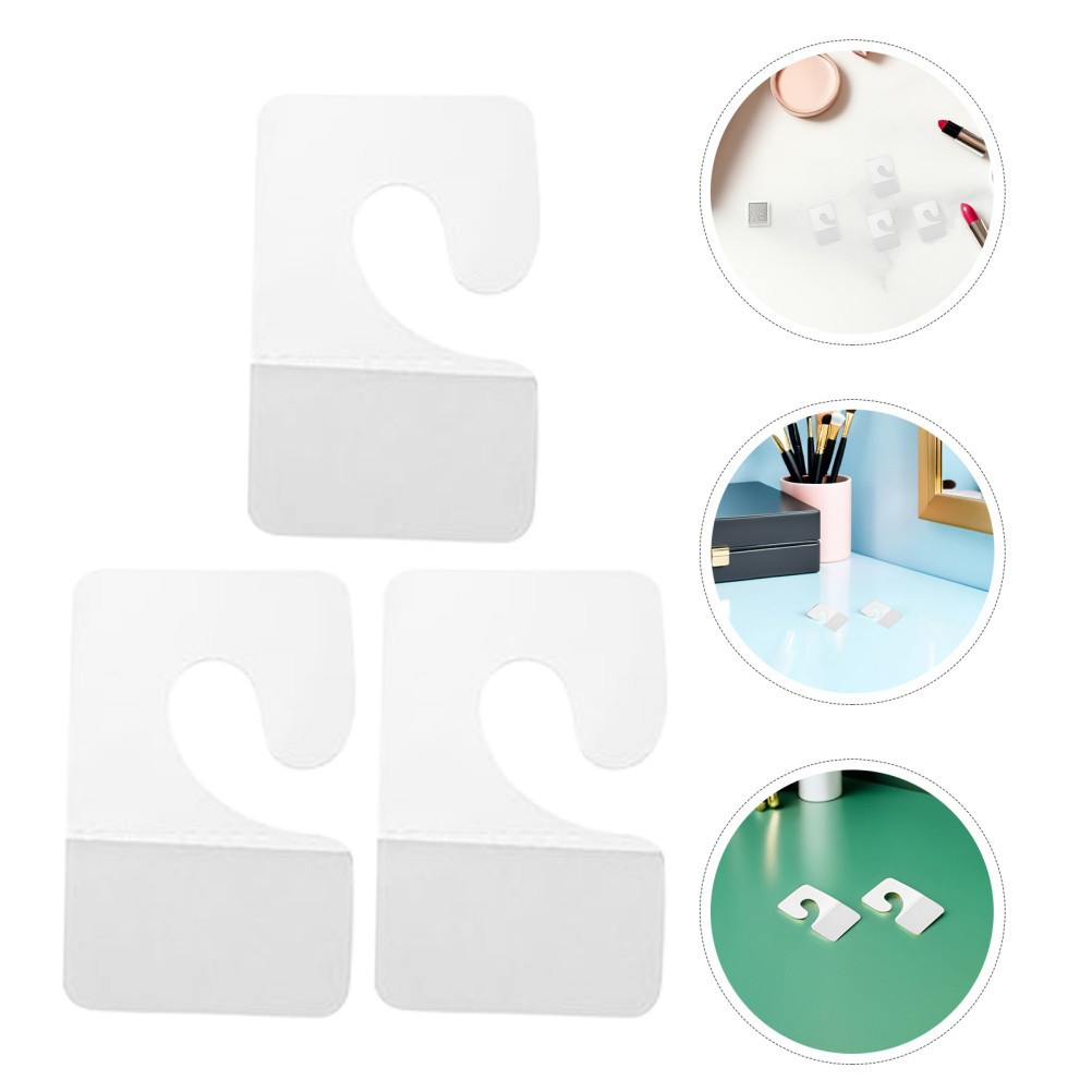 45 Pcs Plastic Adhesive Tag Clear Tabs Display Hooks for Hanging Retail