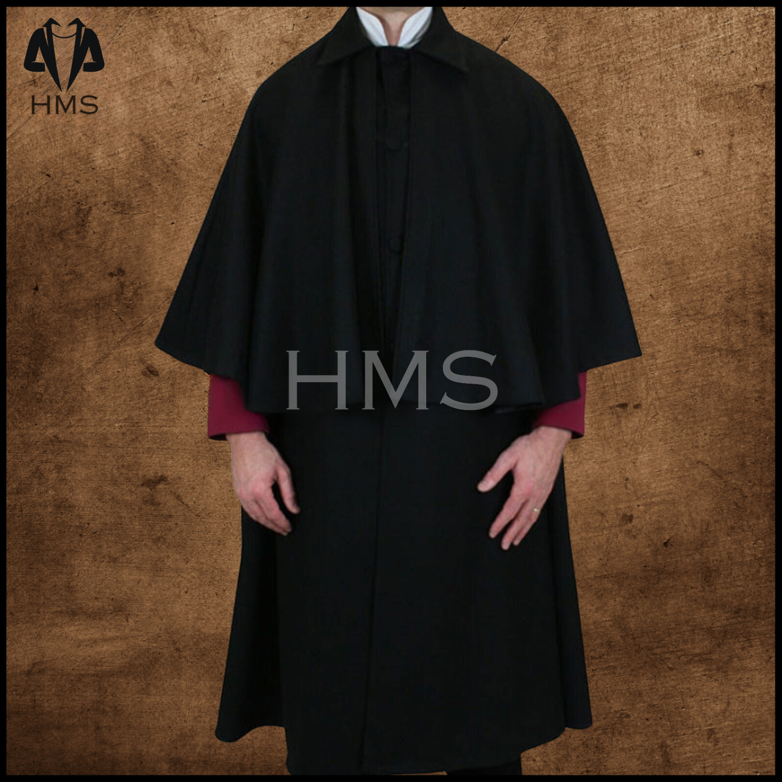 New Inverness Cape 100% Wool Victorian gentleman Cape Coat - Coachmen Coat