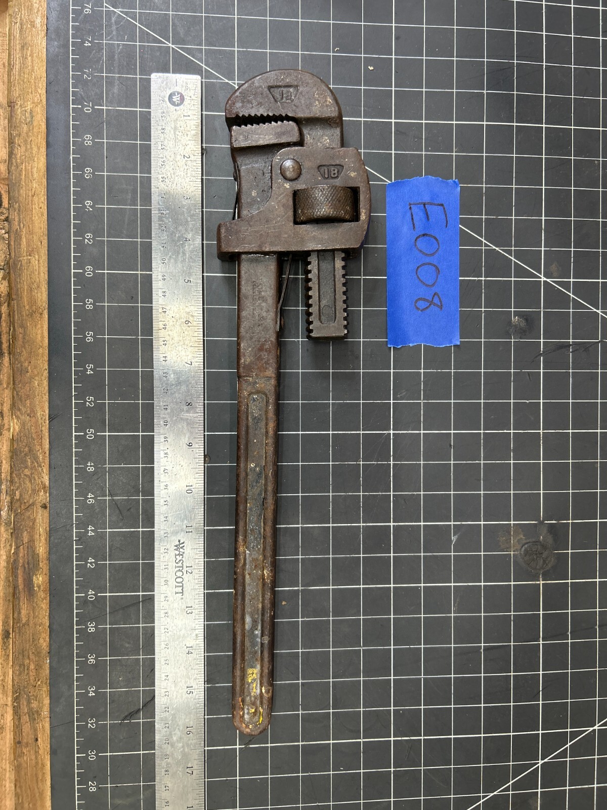 Vintage 16" Long Adjustable Monkey Pipe Wrench Steel Heavy Duty, Made In U.S.A.
