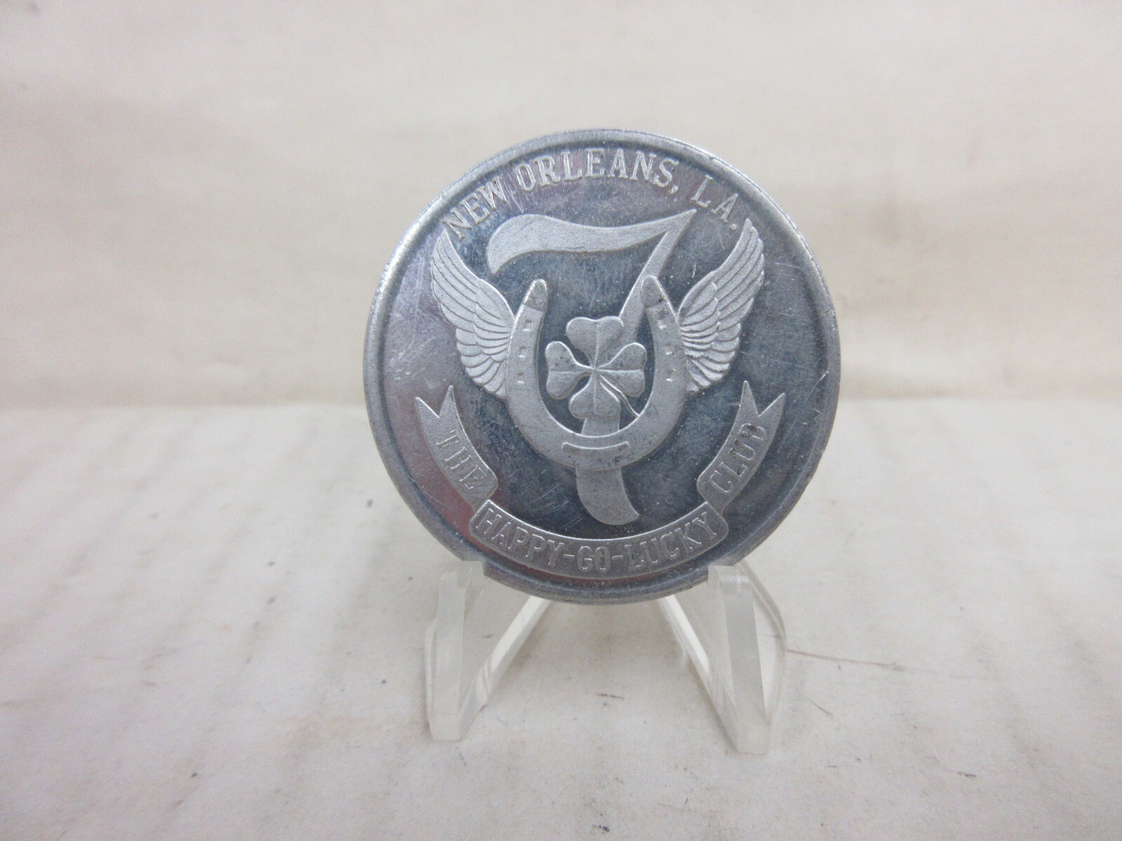 New Orleans Happy Go Lucky Club 250th Anniversary 1718-1968 38mm Aluminum Token