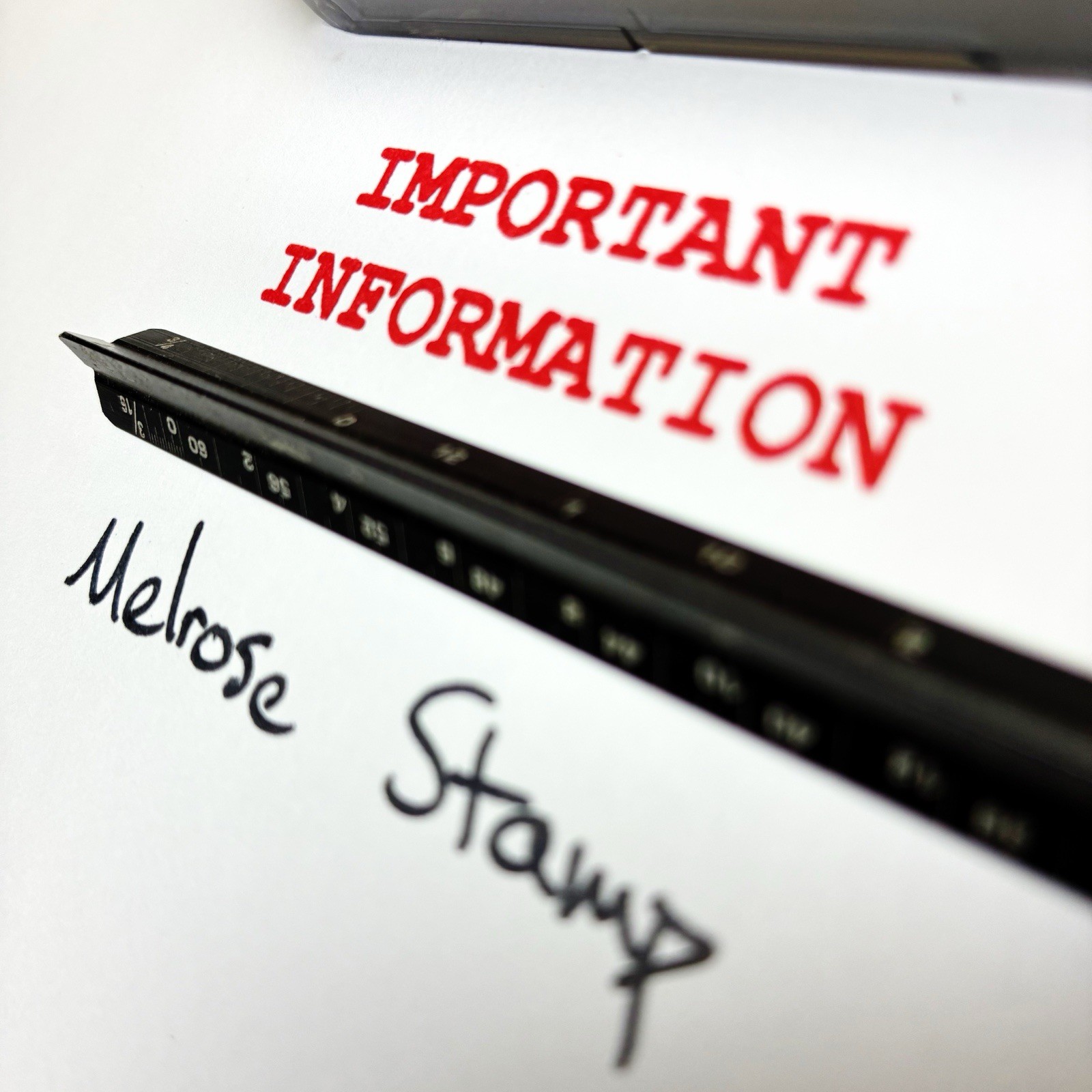 Important Information Rubber Stamp Red Ink Self Inking Ideal 4913
