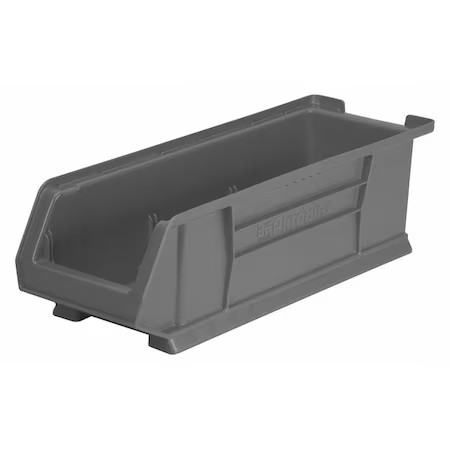Akro-Mils 30284Grey Storage Bin, Plastic, Gray, 7 In H, 8 1/4 In W, 23 7/8 In L