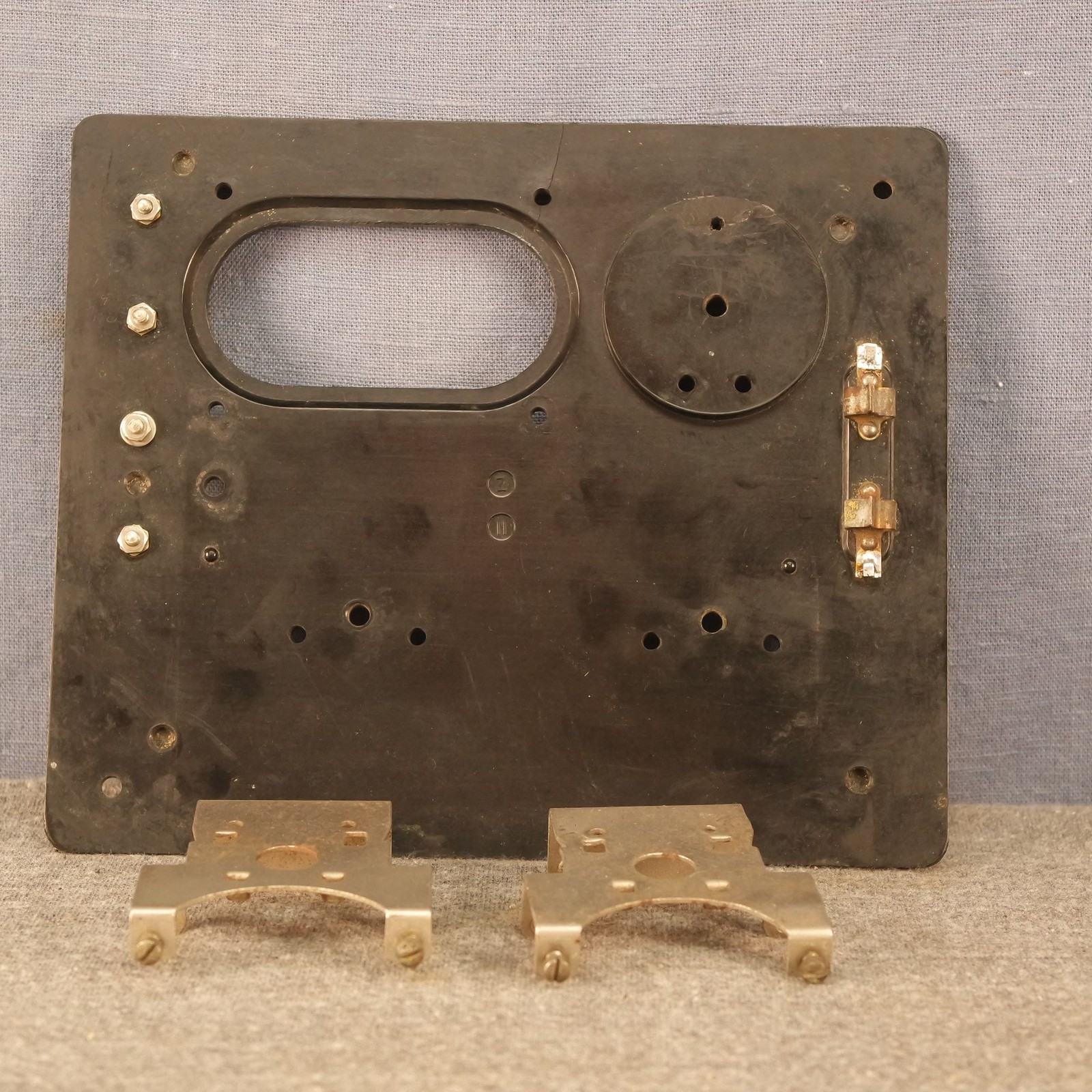 1924 RCA Radiola III Front Panel With Tube & Transformer Mounting Brackets