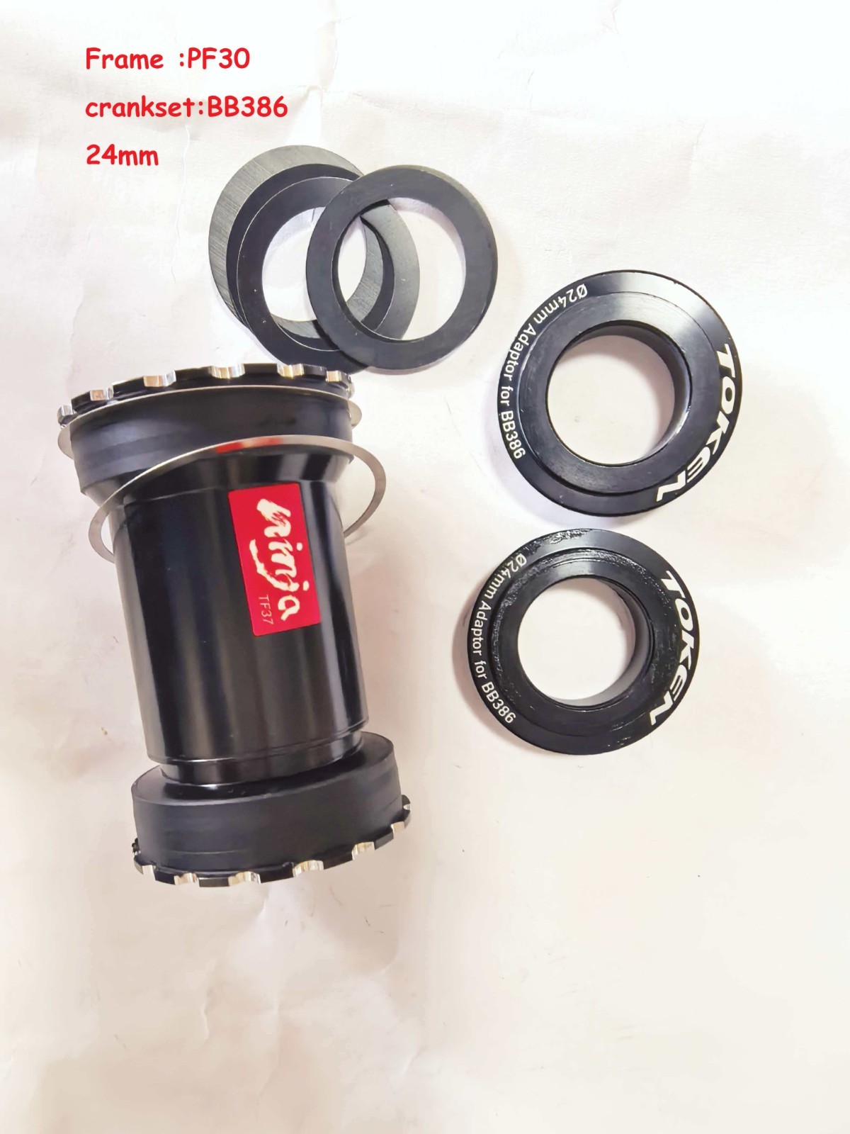 TOKEN Press Fit Bottom Bracket PF30/BB386 to Shimano 24mm bicycle