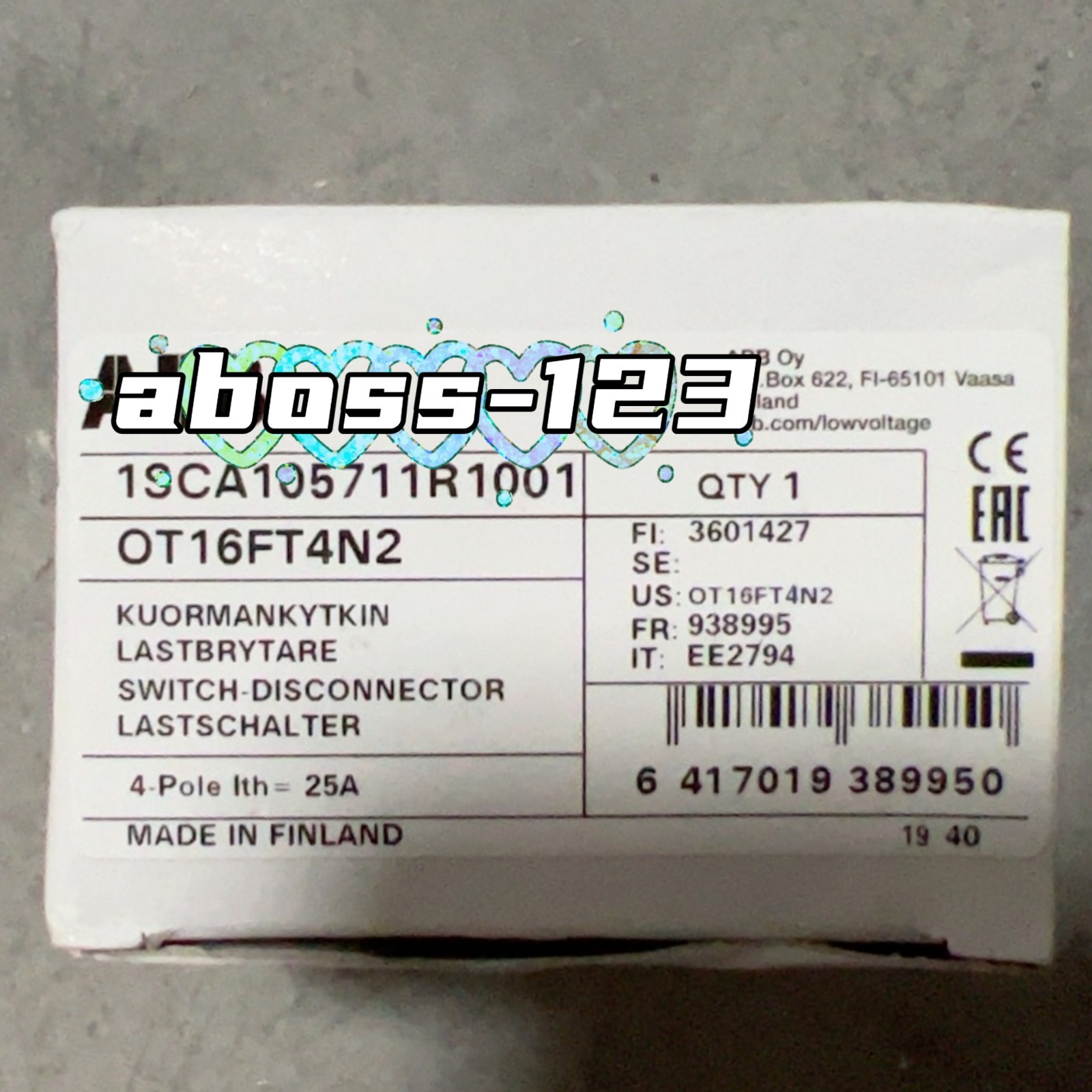 ABB OT16FT4N2 1SCA105711R1001 Switch Disconnector#1pcs New In Box