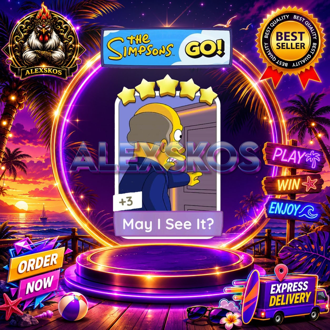 May I See It? ⭐Monopoly Go Sticker MOGO The Simpsons Go! Stickers 🌟FastDelivery