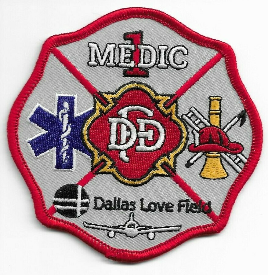Dallas  Medic - 1  "Love Field", Texas  (3.5" x 3.5" size) fire patch