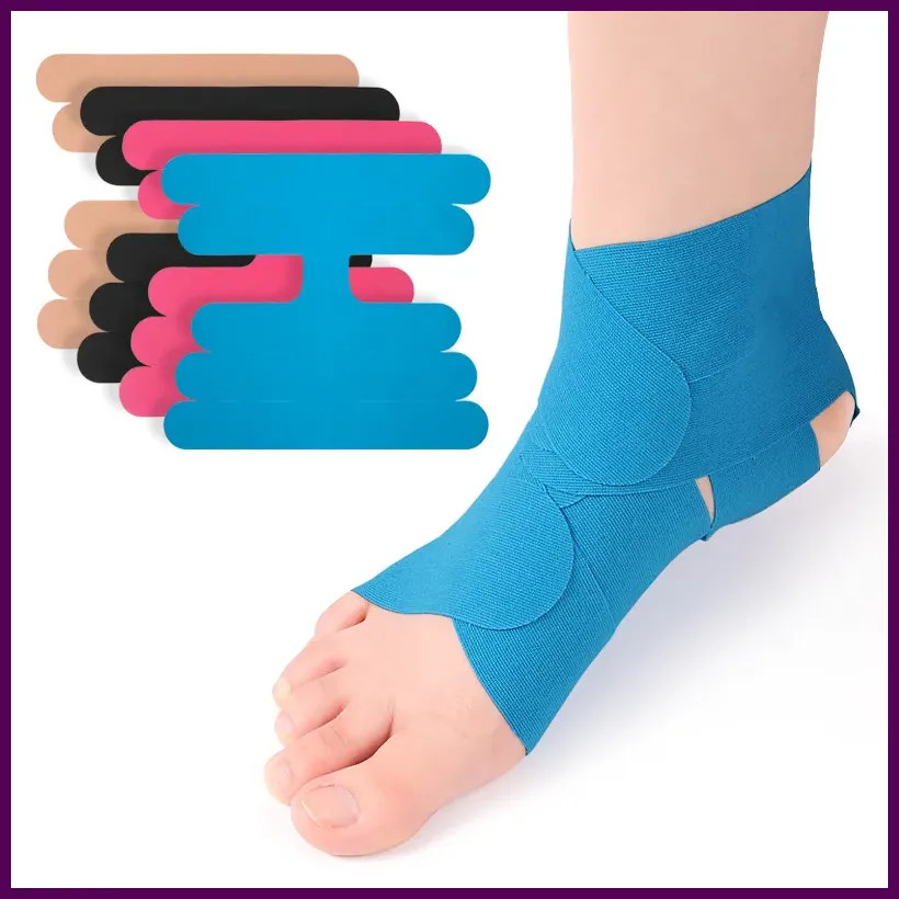 Precut Kinesiology Wrap Tape for Ankle Breathable Athletic Tape Elastic