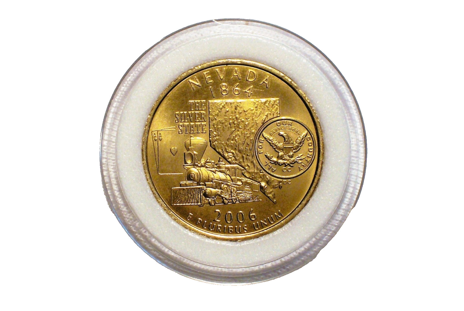 Daniel Carr - 2006 Nevada Silver State - Alternate State Quarter - Yellow Brass