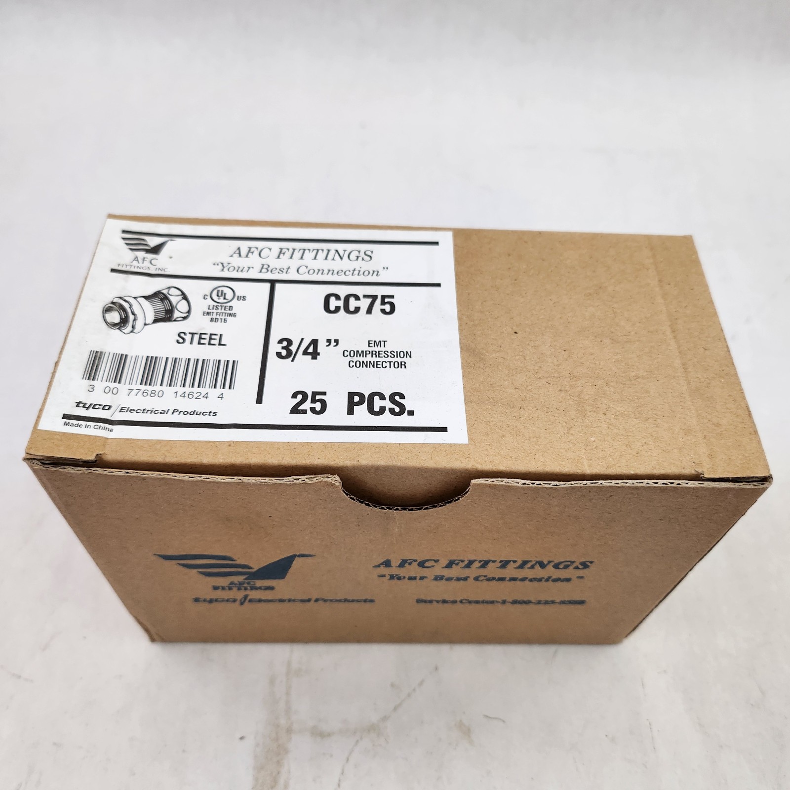 Box Of 25 AFC CC75 3/4" EMT Compression Connectors New In Box