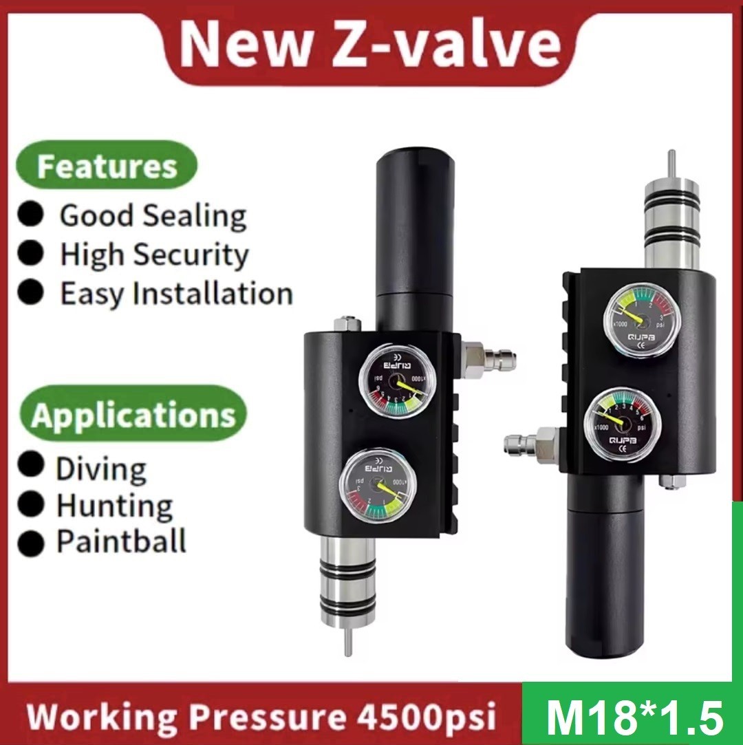 Z Valve PCP Adjustable Tank Regulator 6000PSI HPA Air CO2 Tank M18*1.5 For Scuba
