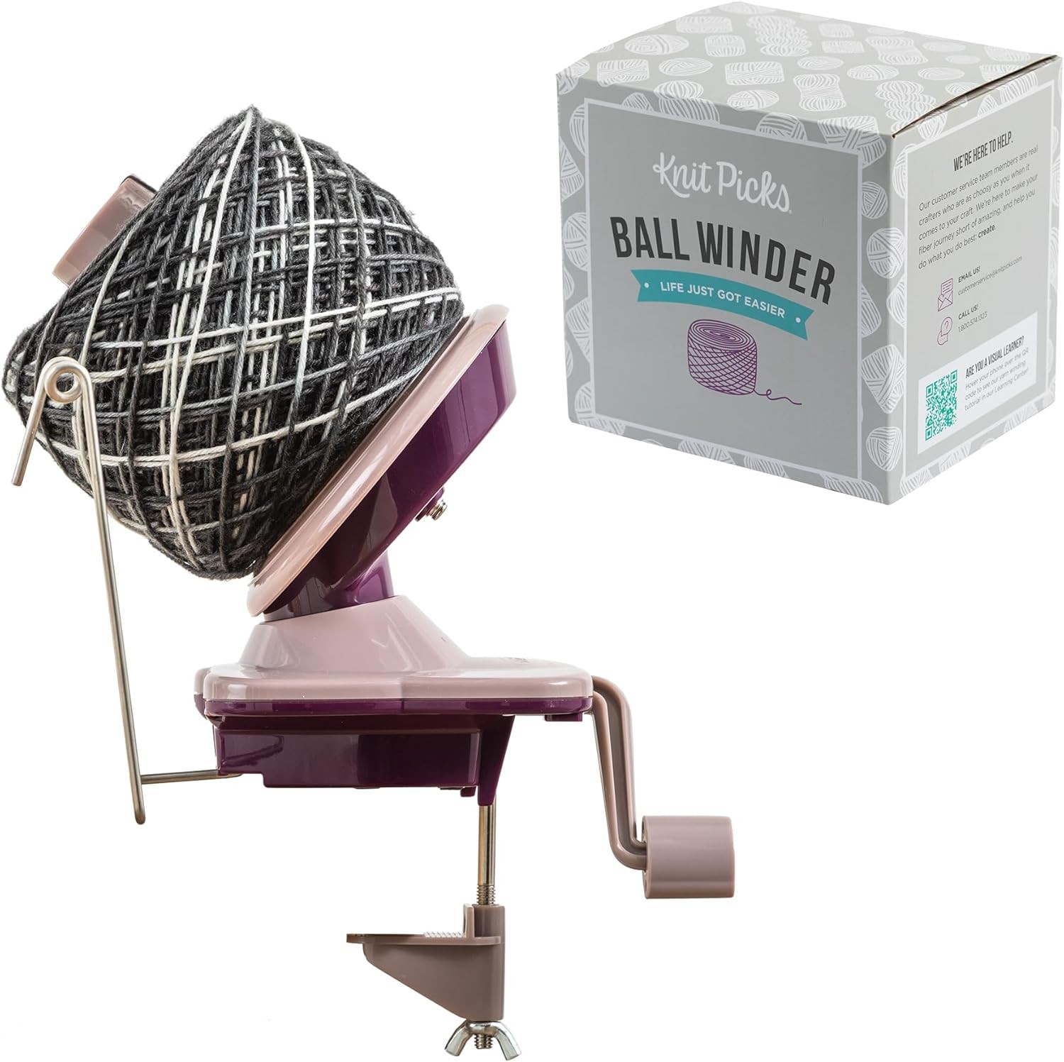 Knit Picks Yarn Ball Winder for Knitting and Crocheting (Purple) Purple