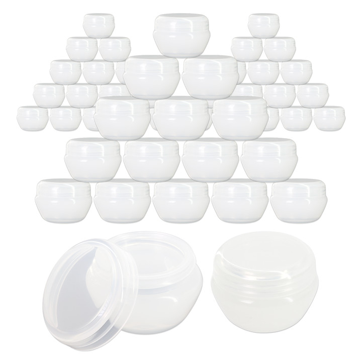48 Pieces 20G/20ML Round White Cosmetic Sample Container Jars with Inner Liner
